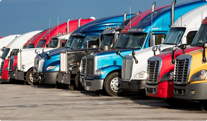 ELEMARI fleet of trucks lined up