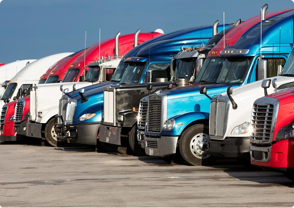 ELEMARI trucks parked in a row